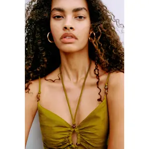 H&M Linen-blend strappy top