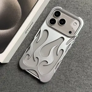 Flame Hollow Design Matte Finish Phone Case for iPhone 17 Pro Max, Stylish Protective Cover for Men, New Apple 17 Air Accessory