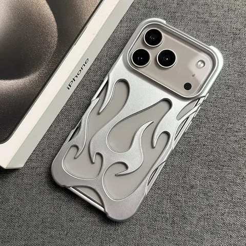 Flame Hollow Design Matte Finish Aesthetic Phone Case for iPhone 17 Pro Max, iPhone 18 Pro Max， iPhone 18 Pro， Stylish Protective Cover for Men, New Apple 17 Air Accessory
