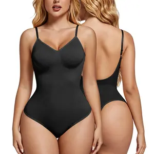 Women's Backless Shapewear Bodysuit Tummy Control Thong or Briefs Body Shaper Sleeveless Compression Tanks Tops for Summer Outfit Daily Wear