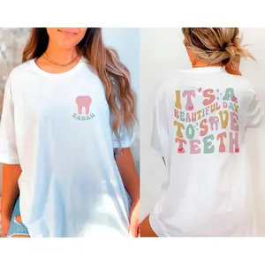 Personalized Name It's A Beautiful Day To Save Teeth Shirt, Custom Dentist Shirt, Personalized Dental Shirt, Dental Assistant Shirt, Dentist Gift