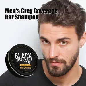 East Moon Men's Grey Coverage Bar Shampoo Soap with Dibutylene glycol citric acid & glycerin Restores Natural Hair Color Strengthens Roots 50g-TOCOPHEROL