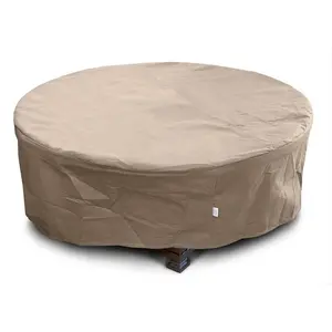 212 MAIN KoverRoos Large Lightweight Firepit Cover, Taupe, 45 Dia x 21 H in., Drawstring, Breathable Fabric Furniture Cover