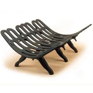 212 MAIN Cast Iron Sampson Cast-Iton Grate - Fireback Use, 22in Front x 18.5in Back x 15in Deep, 3in Leg Height, Large Size (500-24 Model)