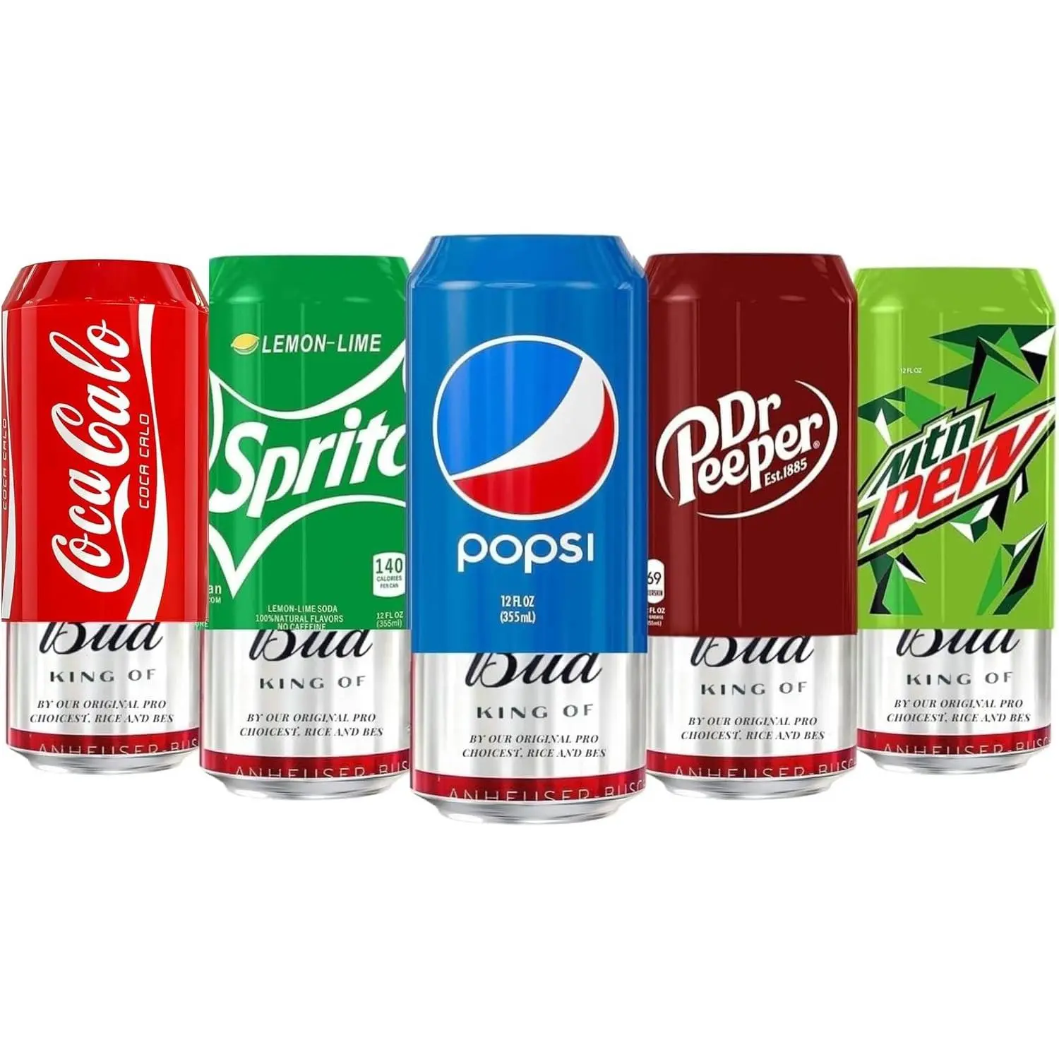 Silicone Can Covers 12 oz (355 ml) - Soda Can Cover - 5 Pk | Reusable, Fun Can Kozies for Travel, Camping, Beach Days, Outdoor, Beverage Accessories, Gift for Outdoor Lovers - Mix