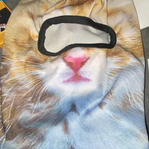 3D Cat Skiing Balaclava Mask with Ears Cute Animal Design Breathable Sun Resistant for Music Festivals Carnival Parties Outdoor Activities