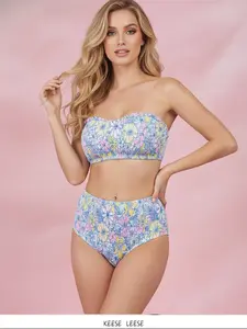 Women's Floral High Waist Bikini Set, 2 Piece Swimsuit for Summer Beach Vacation