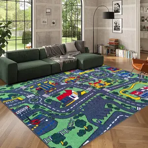 Velvet+soft and comfortable modern style city road element pattern printed carpet, home decoration carpet, living room large carpet, sofa cushion, entrance mat, coffee table mat, bedroom carpet, bedside mat