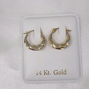 Arracadas de oro real 14 K