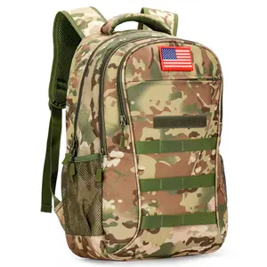 Camo Backpack 40L Military Elementary Middle School Boys Backpack Molle with USB Charging Port & Flag Patch