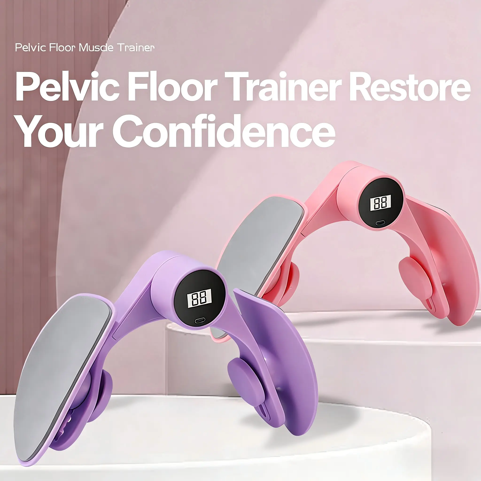Women's LED Display Thigh Trainer - 360° Adjustable Pelvic Floor & Glutes Exerciser, 4-Level Resistance (15-30 lbs), Gym Gear for Firm & Strengthen Thigh, Target & Tone Lower Body Home Workout, Firm And Strengthen Thigh
