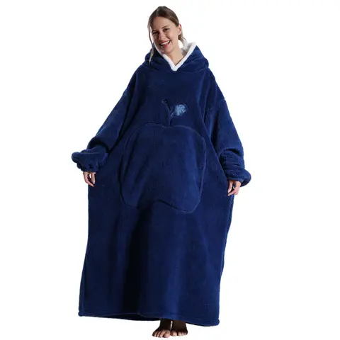Plus Size Wearable Hoodie Blanket for Women Men, Oversized Hoodie Blanket Cozy Warm Flannel Sweatshirt with Big Pocket Loungewear Womenswear Hooded Blanket Halloween as Christmas Gifts for Mom Girlfriend
