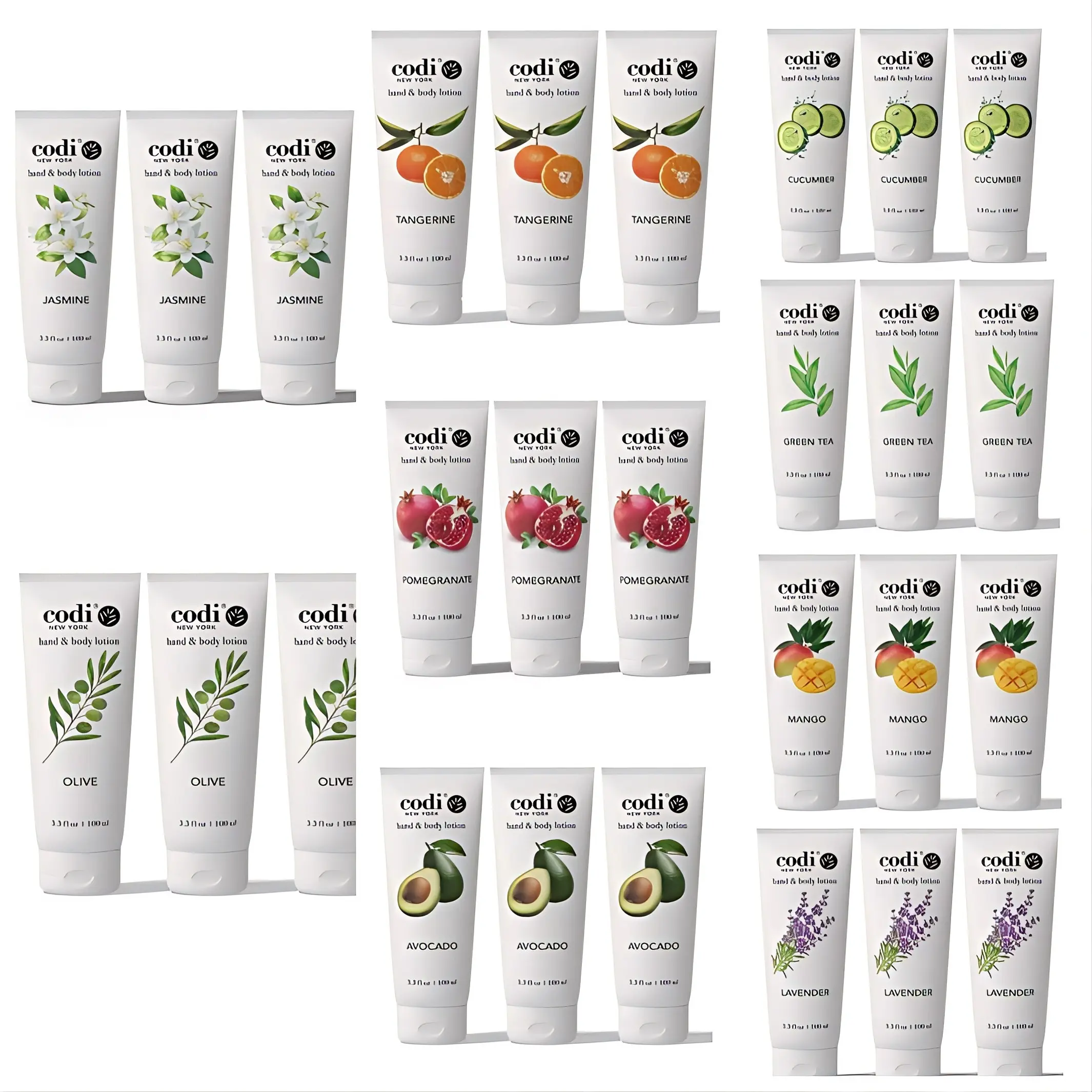 Codi Hydrating Hand & Body Lotion - Non-Toxic Botanical Body Care, Gentle Daily Moisturizer for Dry & Sensitive Skin, Restores Moisture, Non-Greasy Scented Formula, 3-Pack (100ml/3.3oz), Deep Hydration, Youth, Multiple Scents, 100 Ml, Moisturizing, Water,