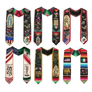 Mexican American Flag Graduation Sash 2025, Mexico Graduation Stole