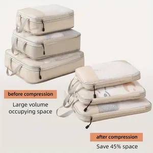3 Set Compression Packing Cubes for Travel, Travel Bags Luggage Organizers Travel Essentials Compression Cubes for Carry on Suitcases