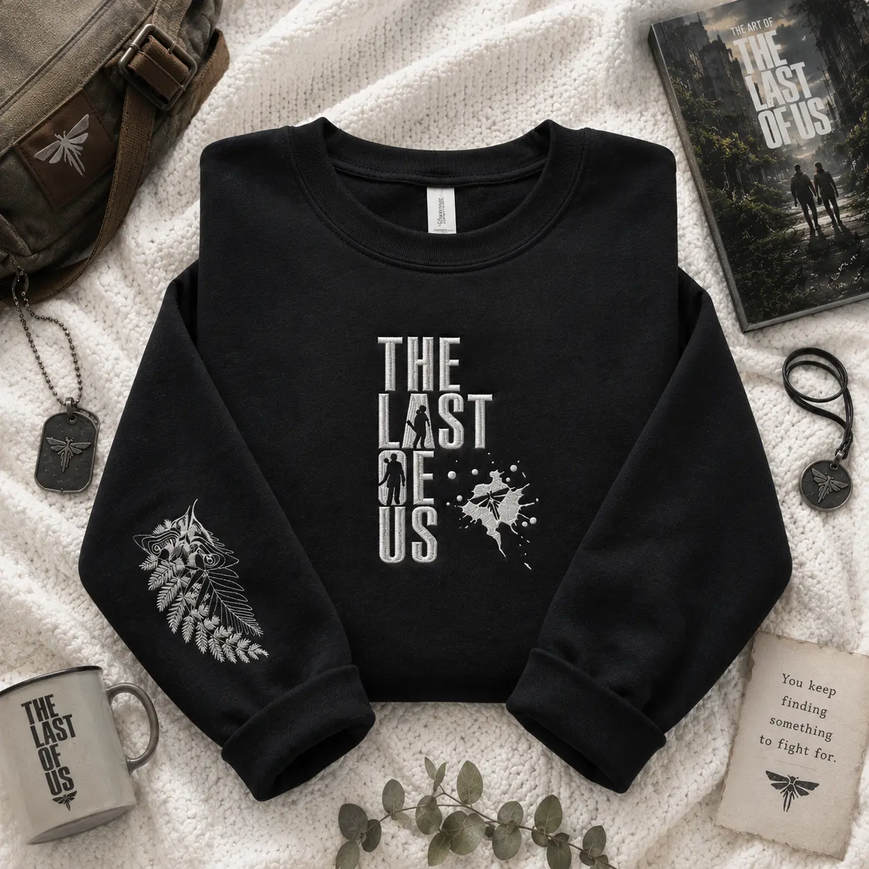 The Last of Us Inspired Embroidered Hoodie, Firefly Symbol Sweatshirt, Survival Game Fan Gift, Unisex Gamer Hoodie