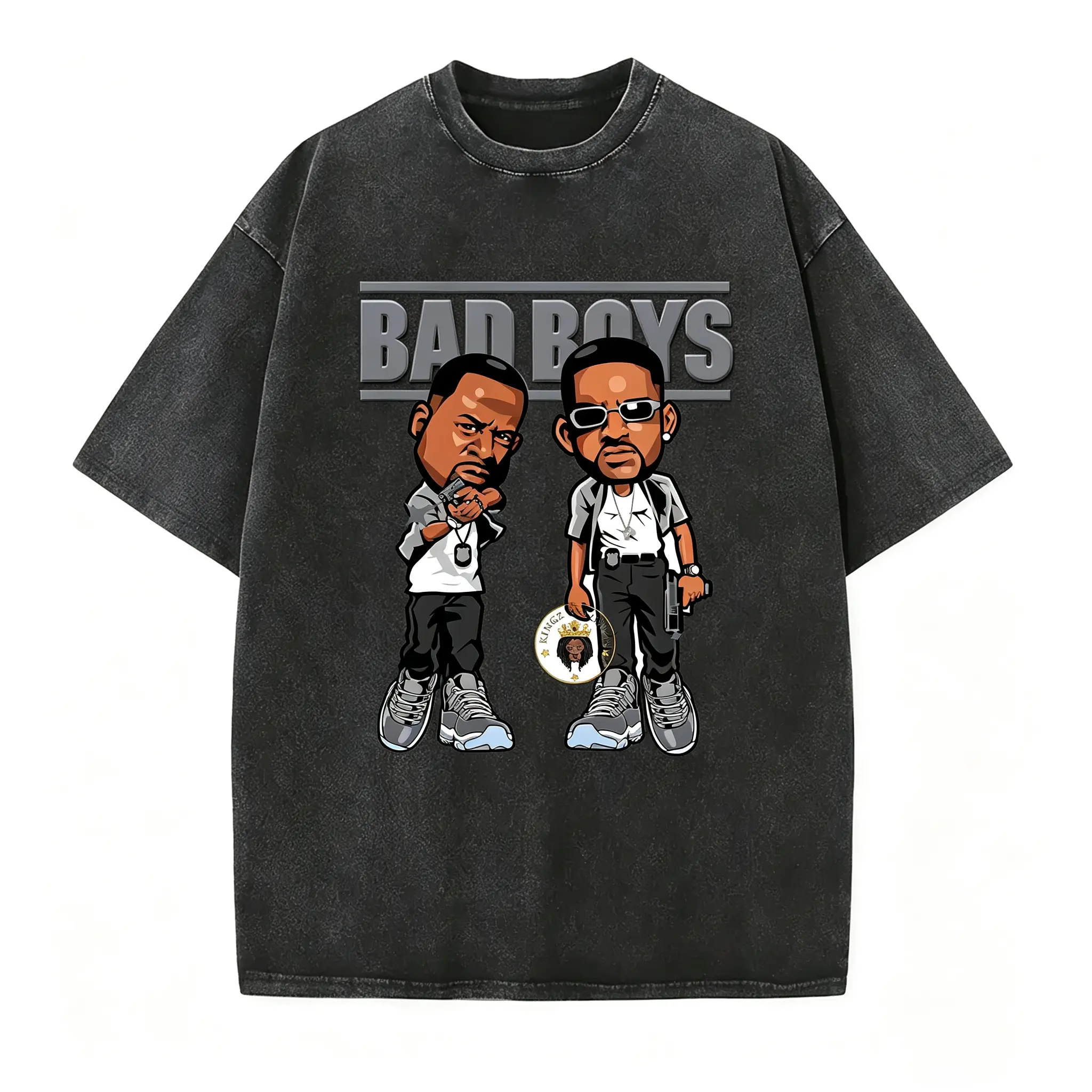Bad Boys Chibi Characters Graphic T-Shirt – 90s Action Film Hypebeast Style