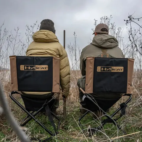 HySeat Camo & Neutral Hunting Blind Camping Chair - Quiet Swivel, Adjustable Height, Anti-Skid, Functional Portable Outdoor Seating for Hunting Trips