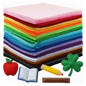 120 pcs Felt Sheets for Crafts Assorted Color Felt Fabric Squares Stiff Paper for Wedding Graduation Festival Holiday DIY Craft Sewing Patchwork