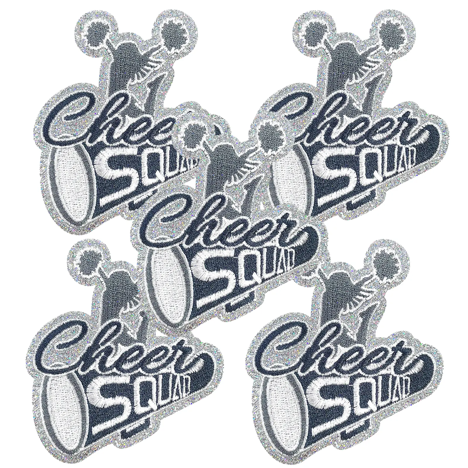 CY Gray Cheerleader Bullhorn Iron-On Patch - Kawaii Style, Cotton Base, Iron-On Easy, Mini Embroidered Applique for Clothing Decor, Hats & Jeans, Sewing Accessory for DIY Fashion Upgrade, Versatile Diy Fashion Upgrade