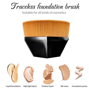 Facial Contour Makeup Brush, Soft Bristles, Smooth Application, Portable Bb Cream Foundation Flat Head Magic Brush, Beauty Essential, Beauty Travel Brush