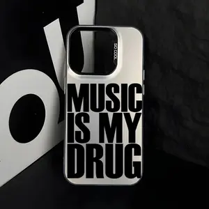 Christmas Fashion Creative Music Protective Phone Case, Letter Print Design for iPhone 17 Series, Halloween Christmas Gift