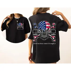 Custom Year Raised On Hose Water Skull Gen X Shirt, 1965-1980 Neglect 2 Side GenX T-shirt