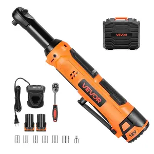 VEVOR Cordless Ratchet Wrench, 3/8 inch Drive, 230 RPM, up to 88 ft-lbs of Torque, Battery Powered Electric Ratchet Wrench Set with Two 2.0Ah Batteries, Charger, Sockets, Adaptors and Cloth BagVEVOR Super Brand Day