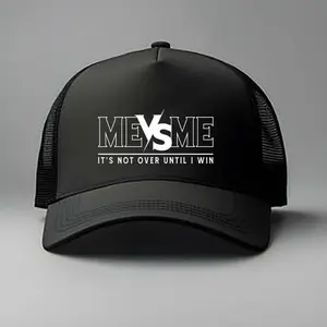 ME vs ME Cap - Stay Motivated, Stay Focused - Black Cap with Graphic Print, Conquer Yourself” Sleek Design Constant Growth