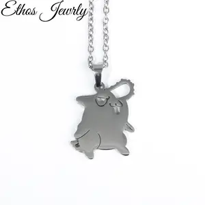Fun Chainsaw Man Pochita Creative Anime Cartoon Cute Stainless Steel Necklace for Women and Men Makima dealsforyoudays gift