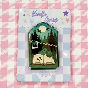 Aesthetic Enchanted Library & Fantasy Realm Kindle Grips - Magical Bookish Phone Holders for BookTok Lovers and Dragon Fans, Birthday Gift for Her