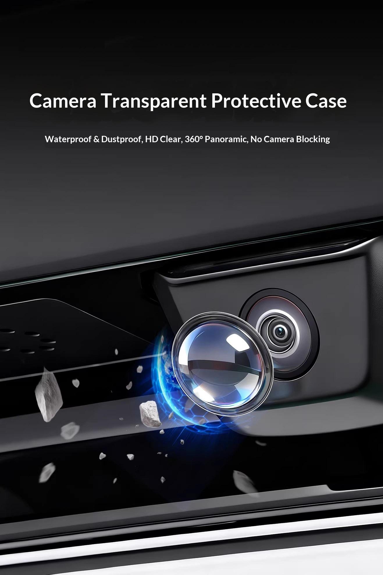 4pcs Car Camera Protective Cover Lens Cap Front-Specific for Rear 360 Parking View Weatherproof Dust & Stone Protection