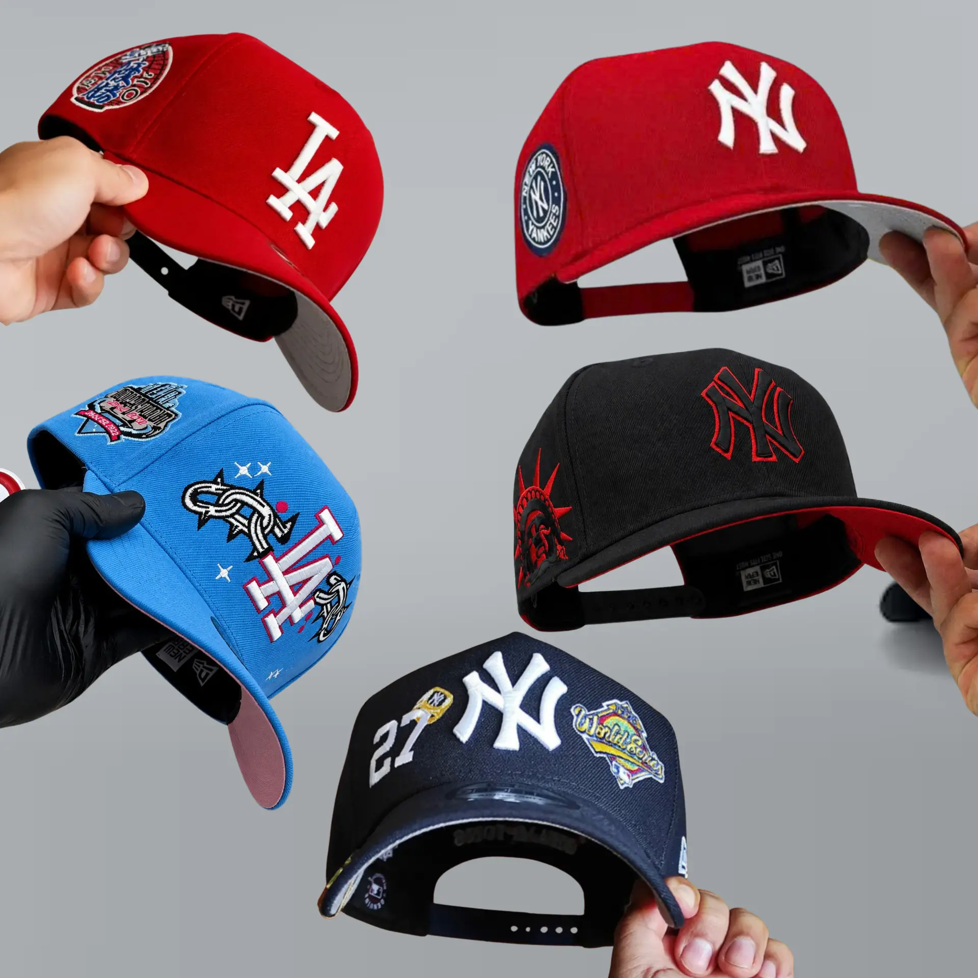 New Era MLB NY Yankees LA Dodgers Premium Vintage Baseball Cap – Adjustable 9FORTY 59FIFTY Curved Brim Snapback Hat, Embroidered Official Team Logo, Classic Urban Streetwear, Casual Everyday Wear, Outdoor Sports Lifestyle, USA 2026 Edition