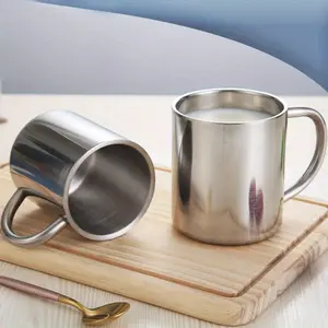 1pc Stainless Steel Teacups, Thickened Heat-insulated Cups for Students, Kindergarten Children's Cups, Heat-insulated Coffee Cups, Anti-drop Mugs, Insulated Travel Mug, Coffee Thermal Cup