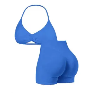 New Women's Sporty Yoga Set, Fitness Clothes, High-Waist Tight-Fitting Shorts and Tank Top, Summer Fitnessfor Running and Gym, Fitness Suit