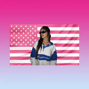 Madison Beer Flag  Hot Singer Wall Decor | Aesthetic Pink USA Dorm Frat Banner