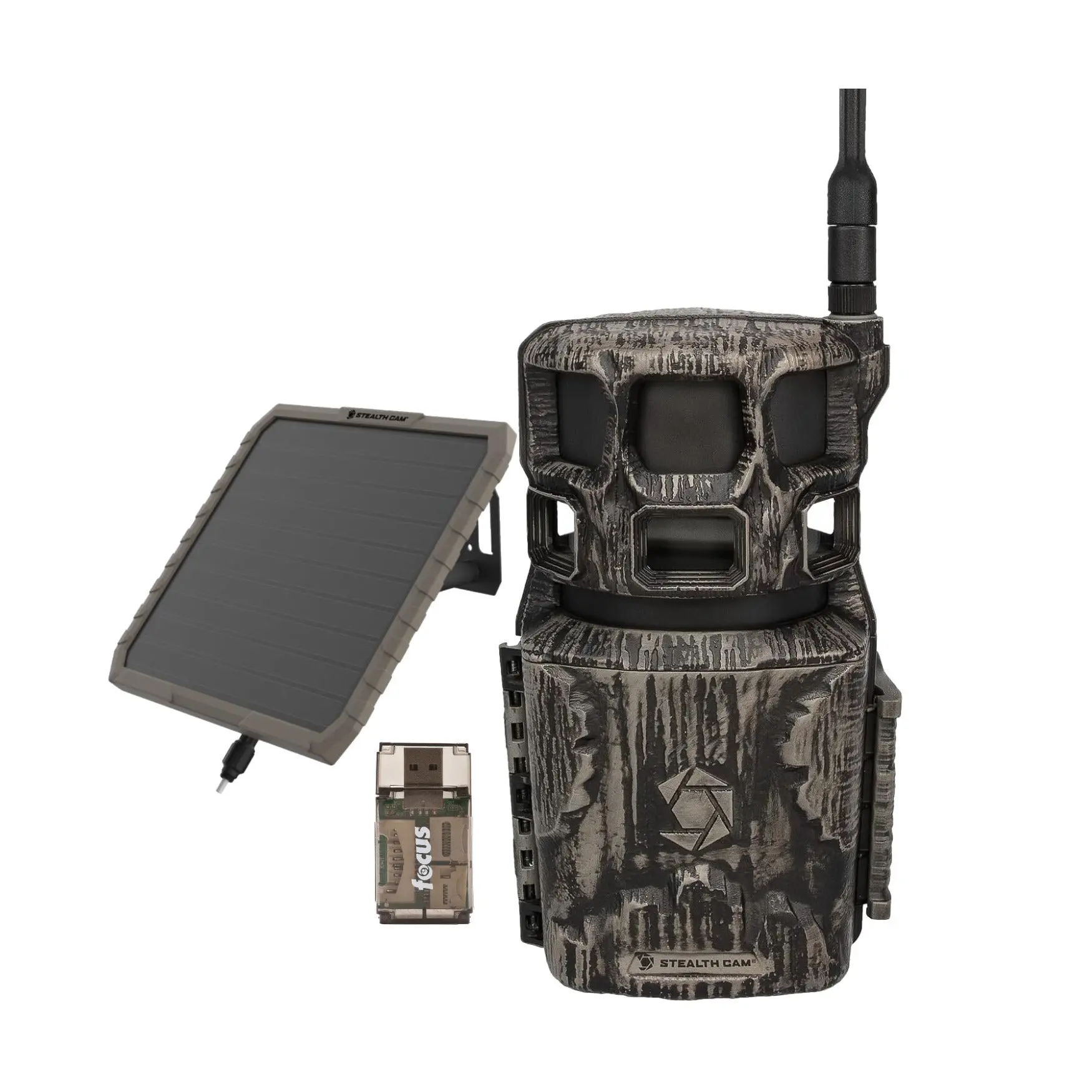 Stealth Cam Revolver Pro 3.0 360 Cellular Trail Camera Bundle, with Solar Power Battery Pack and Card Reader