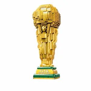 FIFA World Cup 2026 Premium Soccer Trophy Brick Model Building Kit - Golden Championship Collectible Display for Sports Fans Collectibles Figurine Storage