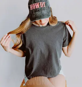 Comfort Colors Crop Tee, Boxy Cropped Shirt for Women, Blank Summer Tees 3023