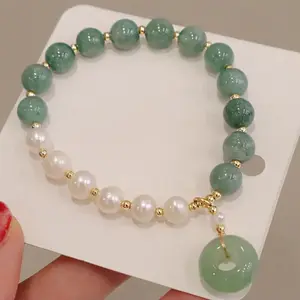High quality Natural Jade Bracelet With Green Dount Charm Blue Water Jade For Daily Wear jade bracelet