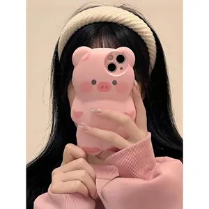 1pc Cute 3D Pink Pig Shaped Phone Case, Personalized Fashionable Protective Cover, Suitable For IPhone 16 Pro Max/IPhone 15 Pro/IPhone 14/IPhone 13/12/11, Great Gift For Friends And Family