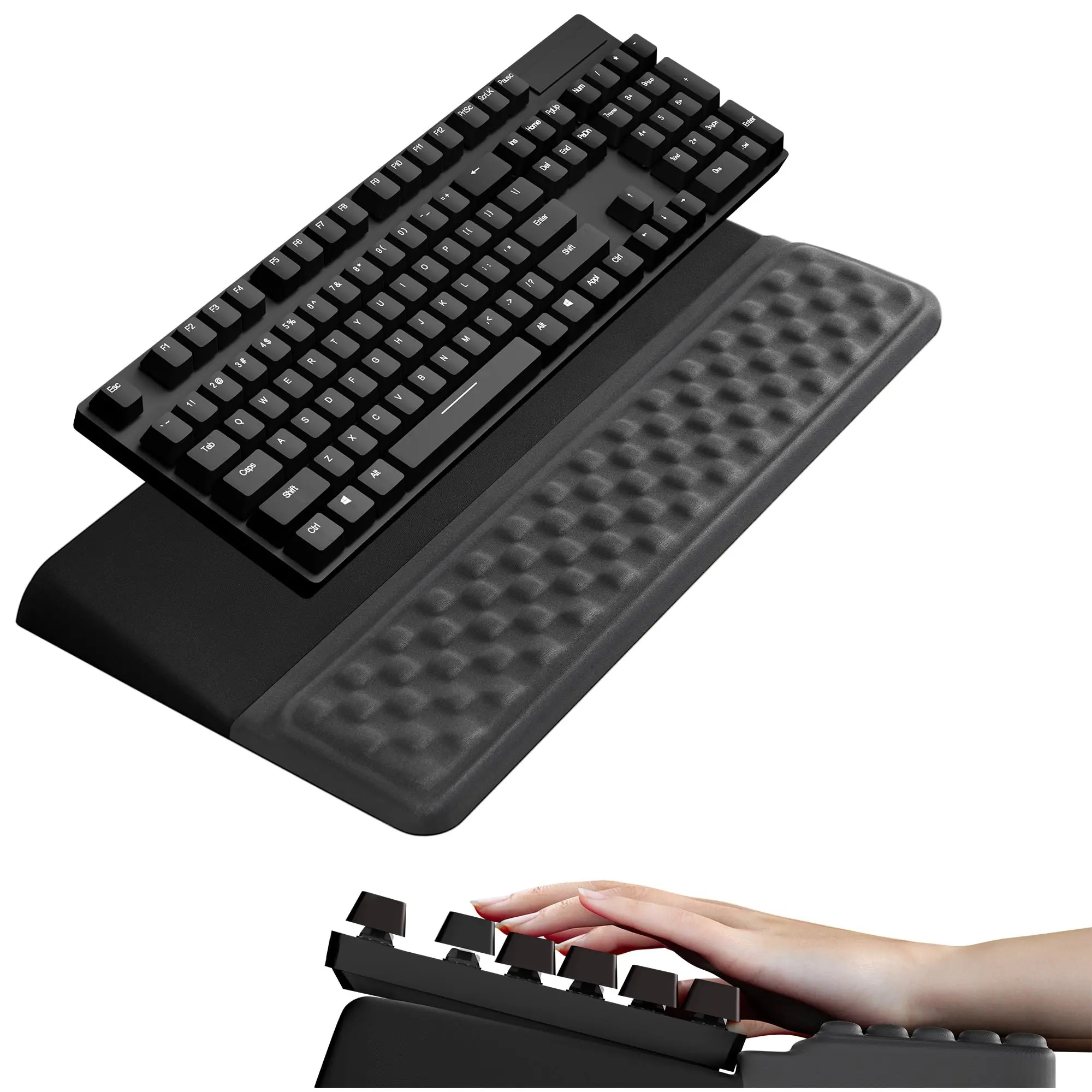 Keyboard Wrist Rest Pad, Comfy Ergonomic Keyboard Stand Riser Holder, Computer Wrist Support Cushion for Typing