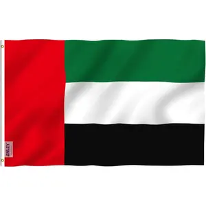 Fly Breeze 3x5 Feet United Arab Emirates Flag - Vivid Color and Fade proof - Canvas Header and Double Stitched - Arab Arabic Flags Polyester with Brass Grommets 3 X 5 FT