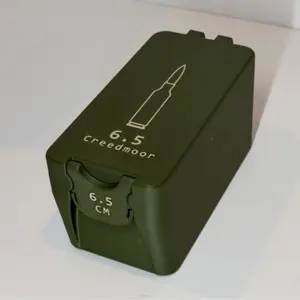 3D Printed Plastic Storage box for 6.5 Creedmoor. (No ammunition included)