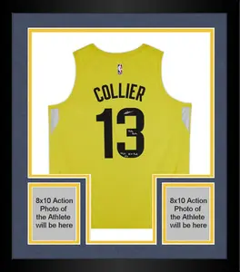 Framed Isaiah Collier Utah Jazz Autographed Nike Gold Icon Swingman Jersey with "2024 #29 Pick" and "Take Note" Inscriptions - Limited Editon #1 of 5 - Fanatics Authentic Certified