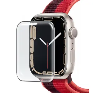 HOMEYA 3D Edge Tempered Glass Screen Protector for Apple Watch Series 9/8/7 (41mm & 45mm) - Full Coverage HD Clear Film, Anti-Scratch & Bubble-Free Installation - Case Friendly Wearable Protective Protection