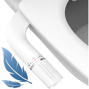 Bidet Attachment for Toilet, Dual Nozzle Bidet Toilet Seat, Non-Electric Ultra-Thin Bidets for Existing Toilets, Rear/Feminine Wash with Adjustable Water Pressure (White)