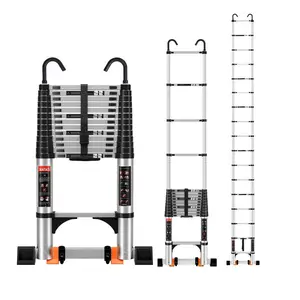 Telescopic Ladder 20.3/17.8FT Aluminium Telescopic Ladder with Non-Slip Feet, Portable Telescopic Ladder for Home and Outdoor Work, 330lb Load Capacity