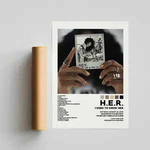 H.E.R Posters | I Used to Know Her Poster | Gabriella Wilson, HER Tracklist Album Cover Poster / Album Cover Poster Print Wall Art Unframed