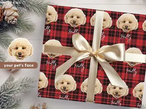 Custom Wrapping Paper Using Pet Photo Personalized Dog Christmas Wrapping Paper Cat Gift Wrapping Pet Gift Wrap Birthday Wrapping Paper
